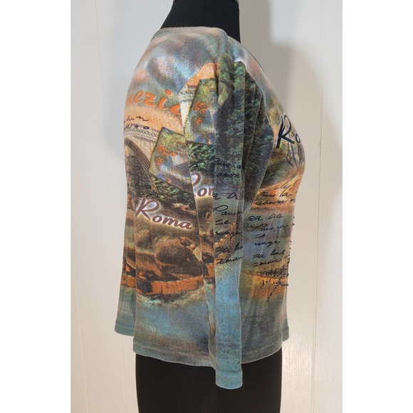 Gandy Couture size small vintage 3/4 sleeve blouse - Picture 2 of 4